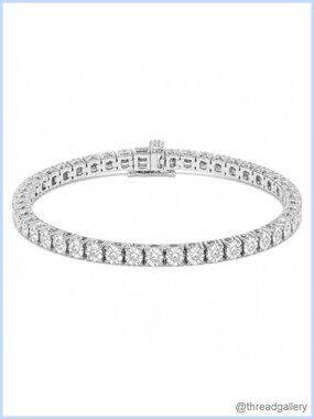 Natural Diamond Tennis Bracelet .925 Sterling Silver I3 Clarity Bezel Set